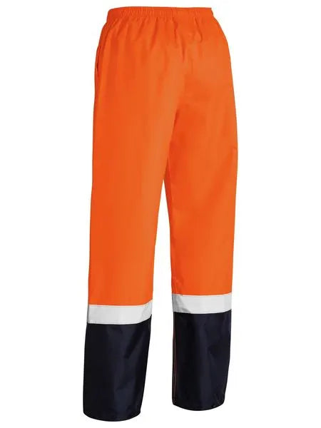 Bisley Taped Hi Vis Rain Shell Pant - Orange/Navy