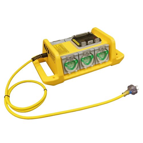 6 Way Yellow RCD Powerblock | Lifeguard Electrical Jackson